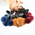 factory wholesale real mink fur ball key chain mink fur pompom keychain